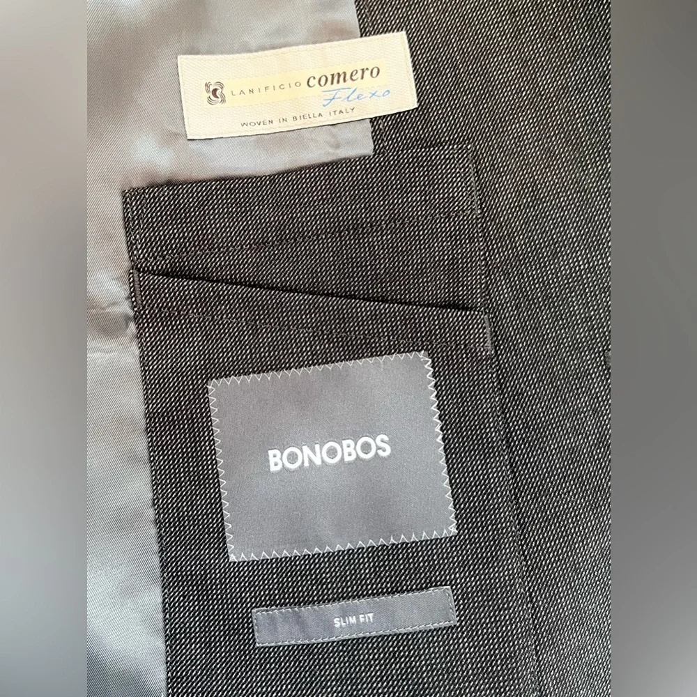 Bonobos Blazer Men’s 46R Slim Fit 2 Button Wool Blend Lanificio Comero Flexor